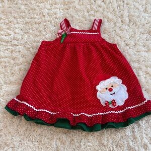 Vintage Rare Too Red Polka Dot Santa Corduroy Girls Dress Jumper - Size 3T